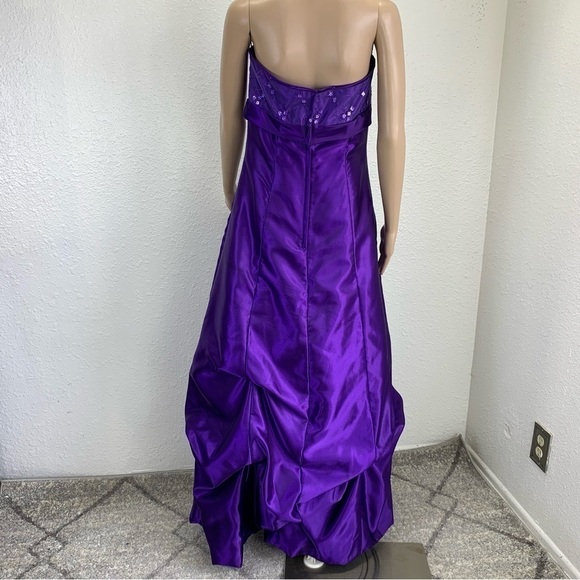 Jessica McClintock/Gunne Sax Purple Bubble Hem Satin Gown Prom Whimsigoth fairy - Picture 3 of 15